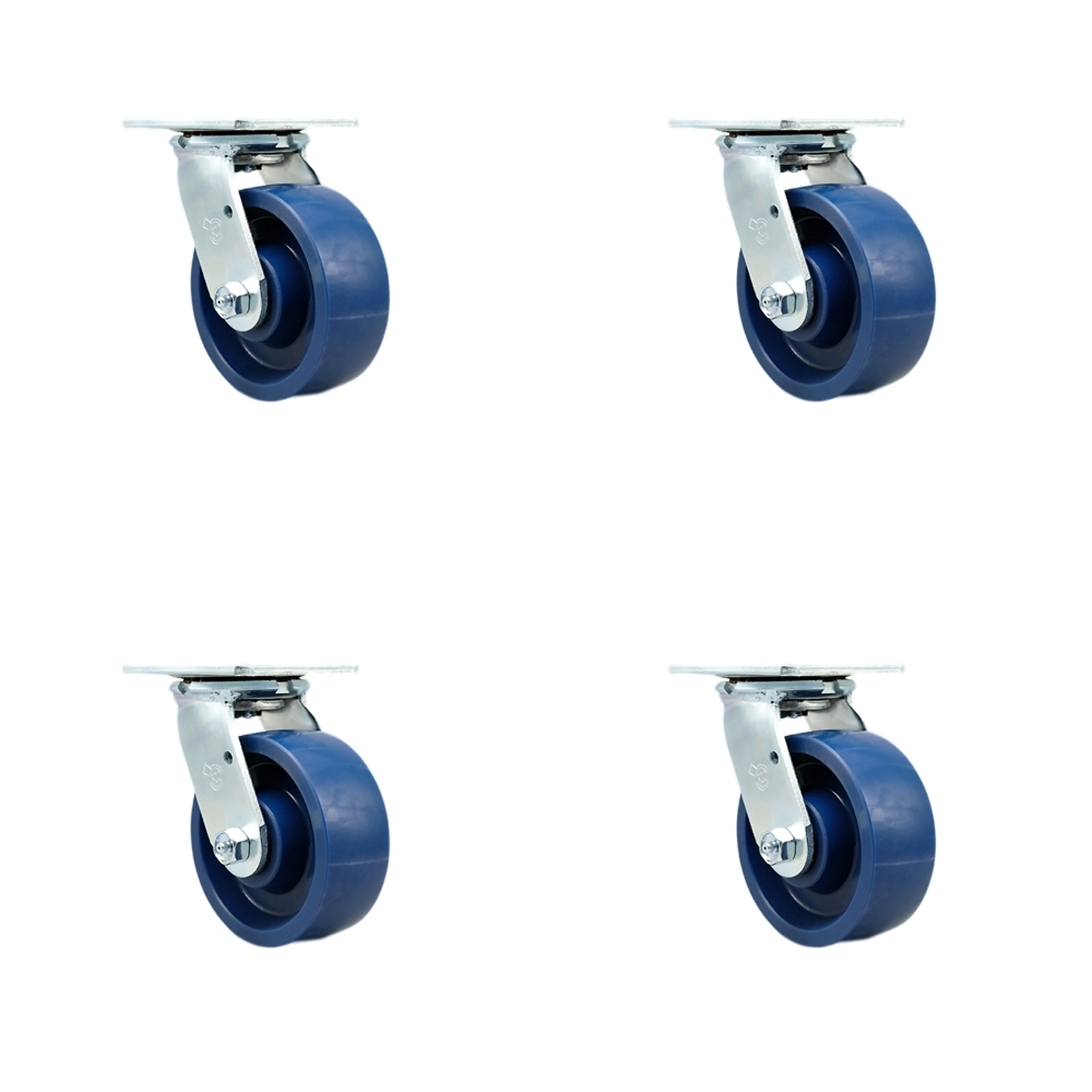 Service Caster, 5in. x 2in. Plate Casters, Wheel Diameter 5 in, Caster Type Swivel, Package (qty.) 4, Model# SCC-30CS520-SPUR-4
